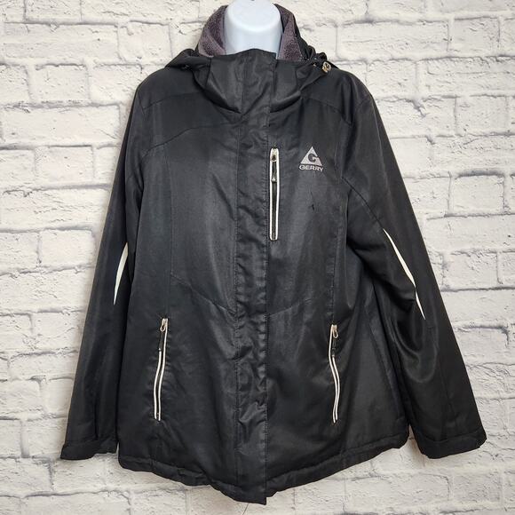 Gerry Coat Womens Size Large Black Detachable Hood NO LINER (TINY FLAW) - Picture 1 of 16